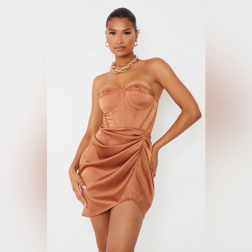 Pretty little thing ruched corset dress